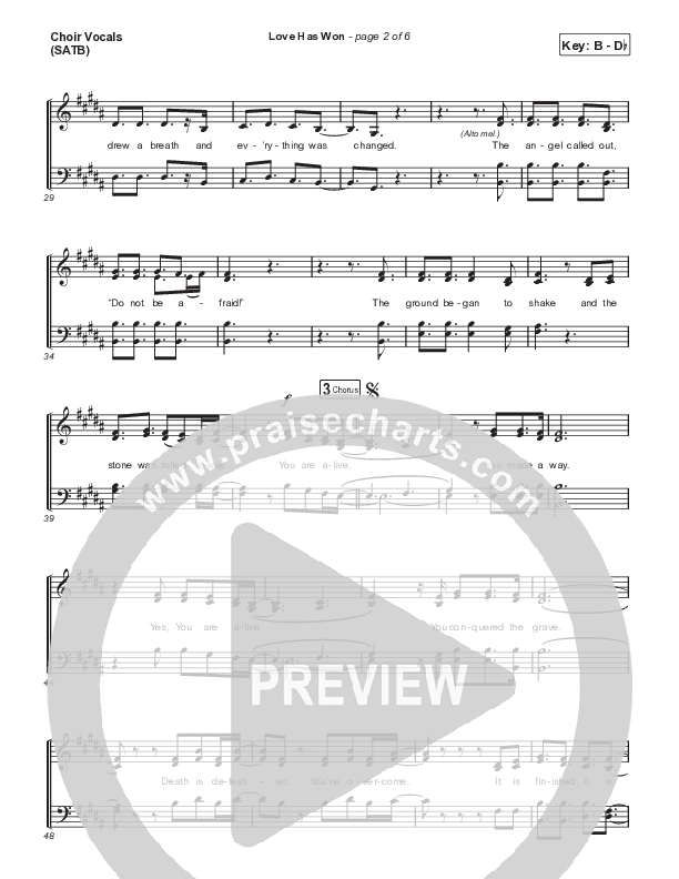 Love Has Won Choir Sheet (SATB) (Central Live)