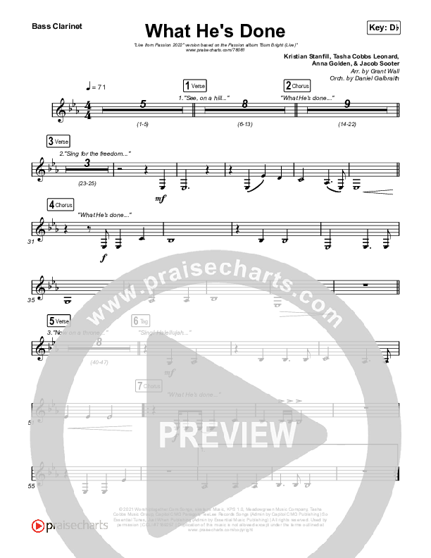 What He's Done (Live From Passion 2022) Bass Clarinet (Passion / Kristian Stanfill / Anna Golden / Tasha Cobbs Leonard)