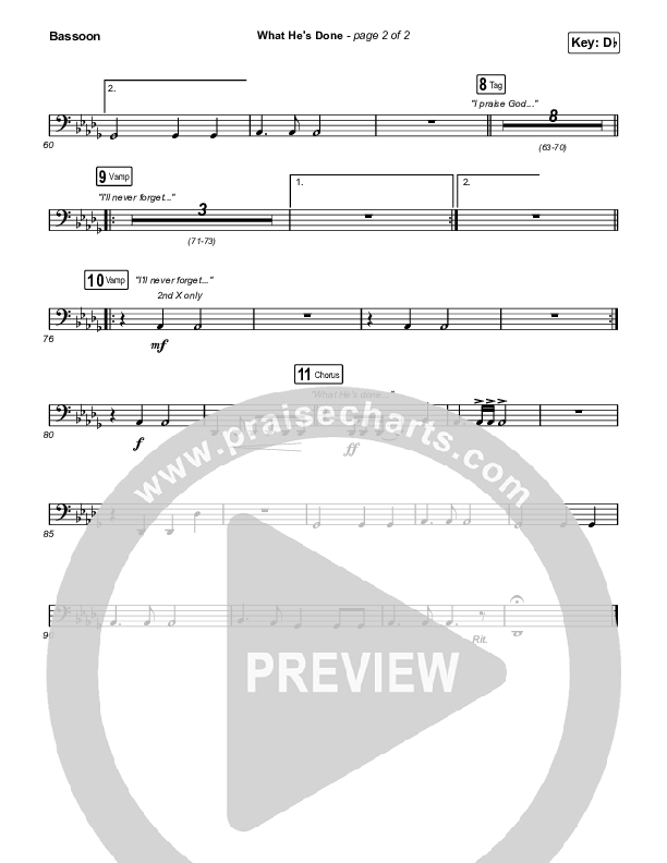 What He's Done (Live From Passion 2022) Bassoon (Passion / Kristian Stanfill / Anna Golden / Tasha Cobbs Leonard)