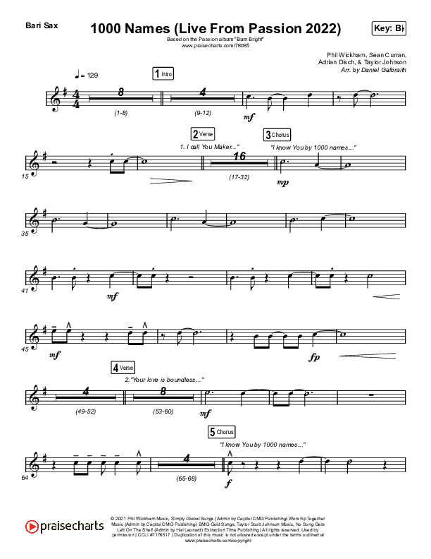 1000 Names (Live From Passion 2022) Bari Sax (Passion / Sean Curran)