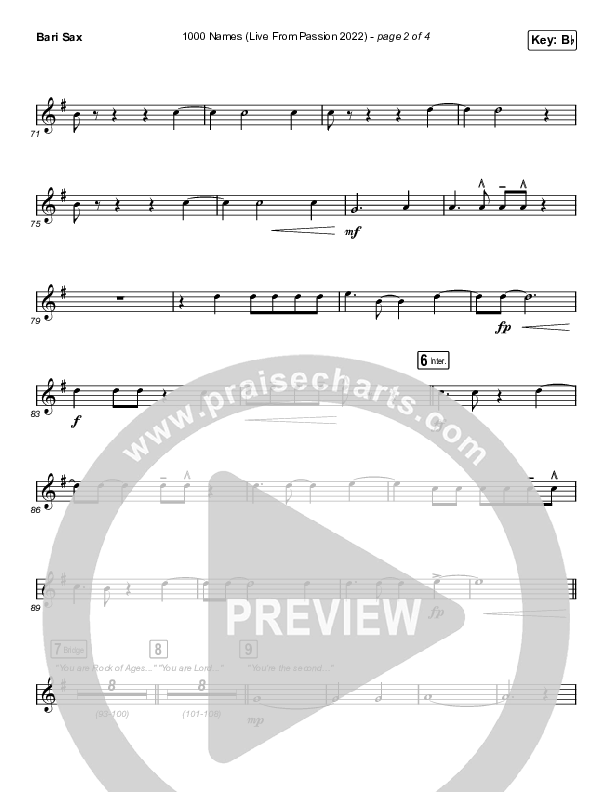 1000 Names (Live From Passion 2022) Bari Sax (Passion / Sean Curran)