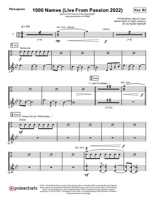 1000 Names (Live From Passion 2022) Percussion (Passion / Sean Curran)