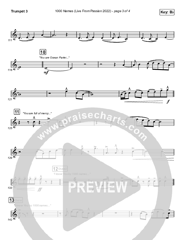 1000 Names (Live From Passion 2022) Trumpet 3 (Passion / Sean Curran)