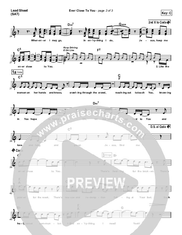 Ever Close To You Lead Sheet (Pocket Full Of Rocks)