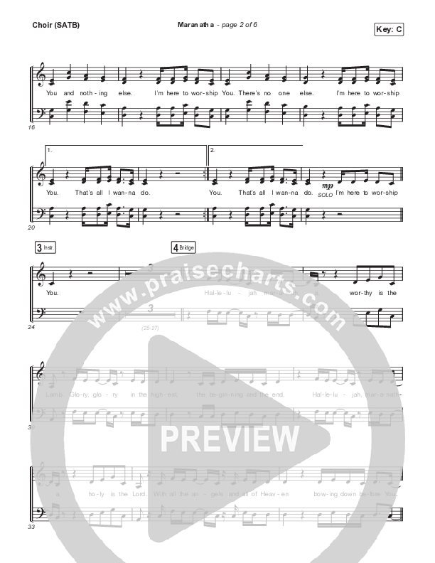 Maranatha (Live From Passion 2022) Choir Sheet (SATB) (Passion / Sean Curran)
