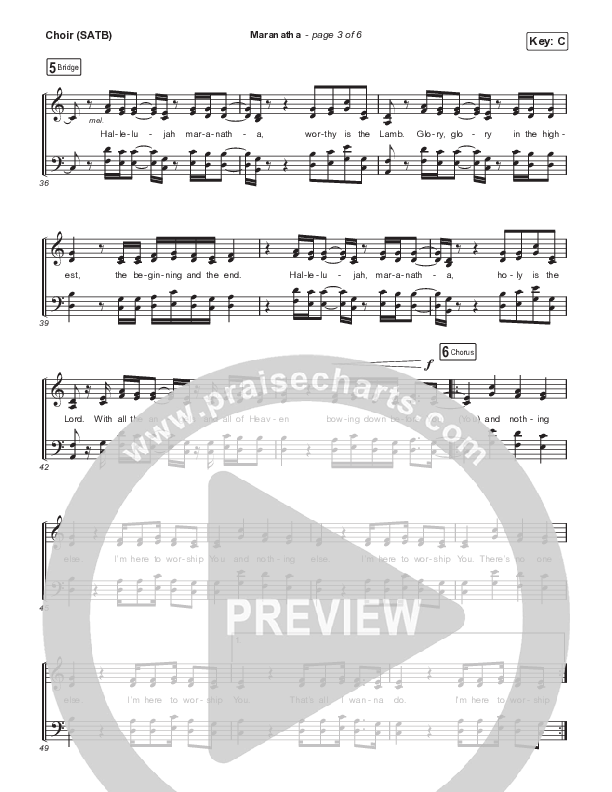 Maranatha (Live From Passion 2022) Choir Sheet (SATB) (Passion / Sean Curran)