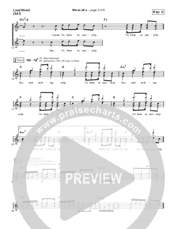 Maranatha (Live From Passion 2022) Lead Sheet (SAT) (Passion / Sean Curran)