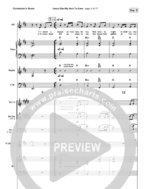 Jesus Died My Soul To Save Conductor's Score (Pocket Full Of Rocks)