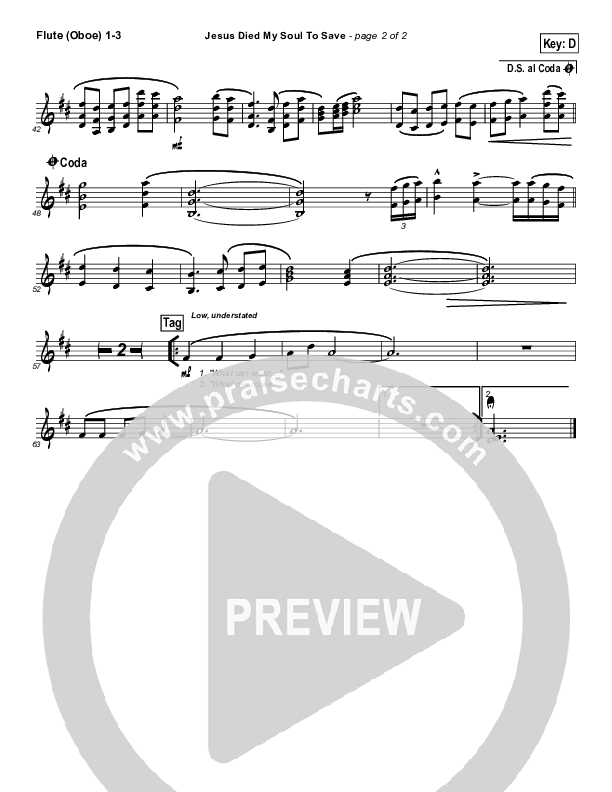 Jesus Died My Soul To Save Flute/Oboe 1/2/3 (Pocket Full Of Rocks)