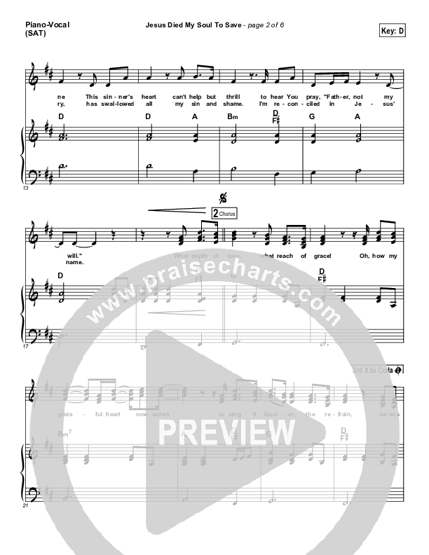 Jesus Died My Soul To Save Piano/Vocal & Lead (Pocket Full Of Rocks)