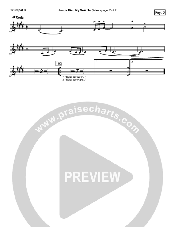 Jesus Died My Soul To Save Trumpet 3 (Pocket Full Of Rocks)