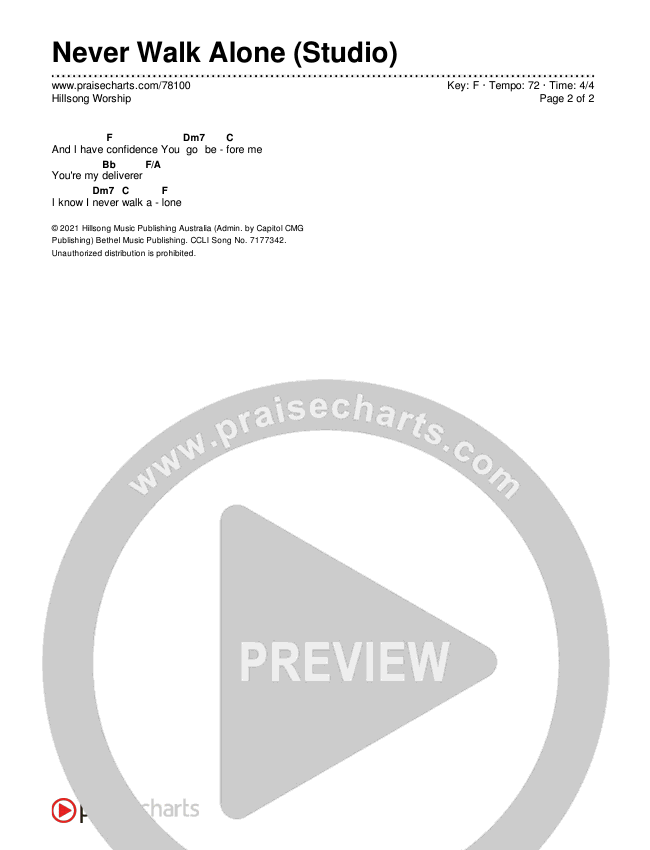 Never Walk Alone (Studio) Chords & Lyrics (Hillsong Worship)