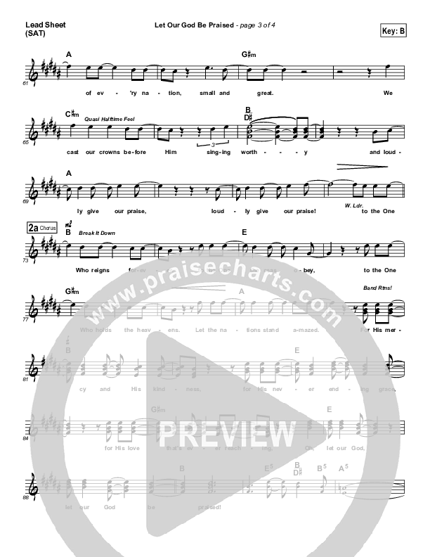 Let Our God Be Praised Lead Sheet (Pocket Full Of Rocks)