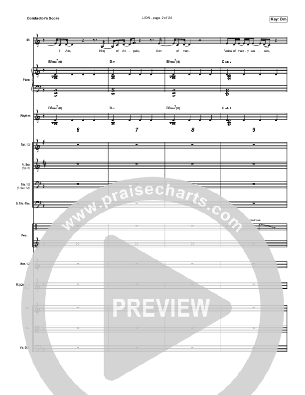 LION Conductor's Score (Elevation Worship / Chris Brown / Brandon Lake)