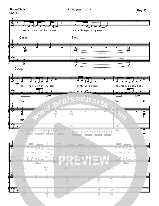 LION Piano/Vocal (SATB) (Elevation Worship / Chris Brown / Brandon Lake)