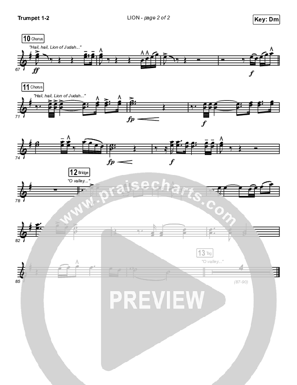 LION Trumpet 1,2 (Elevation Worship / Chris Brown / Brandon Lake)