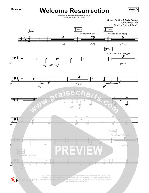 Welcome Resurrection Bassoon (Elevation Worship / Chris Brown)