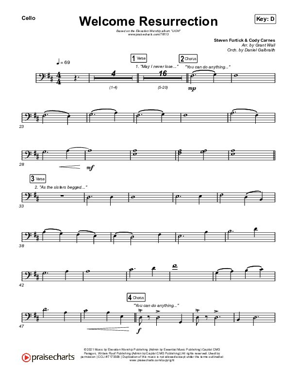 Welcome Resurrection Cello (Elevation Worship / Chris Brown)