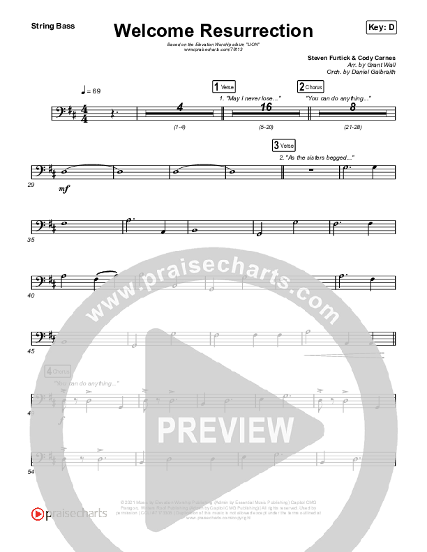 Welcome Resurrection Double Bass (Elevation Worship / Chris Brown)