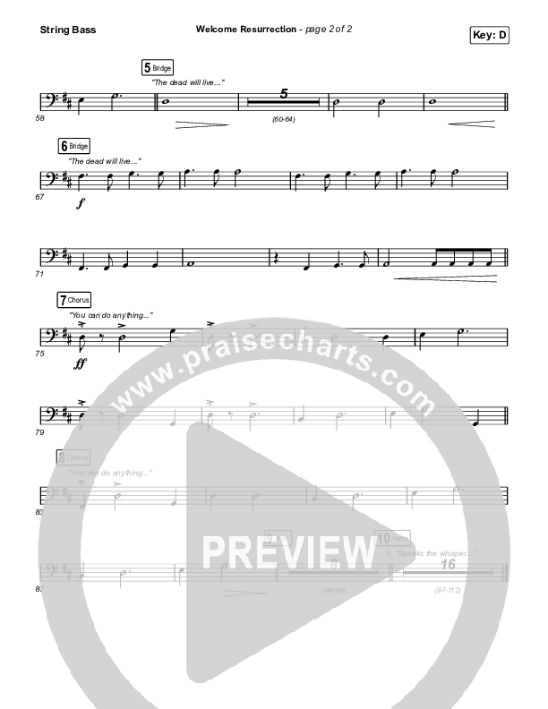 Welcome Resurrection Double Bass (Elevation Worship / Chris Brown)