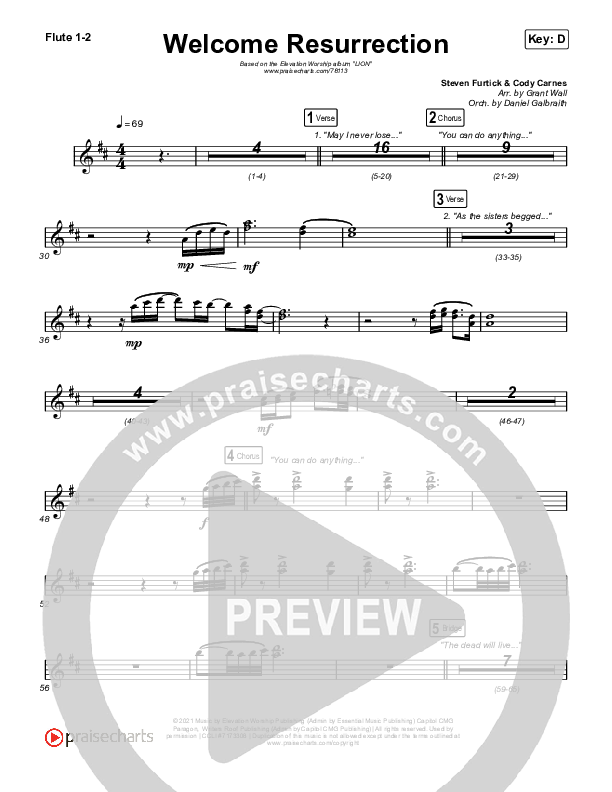 Welcome Resurrection Flute 1/2 (Elevation Worship / Chris Brown)