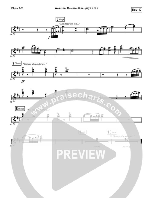 Welcome Resurrection Flute 1/2 (Elevation Worship / Chris Brown)