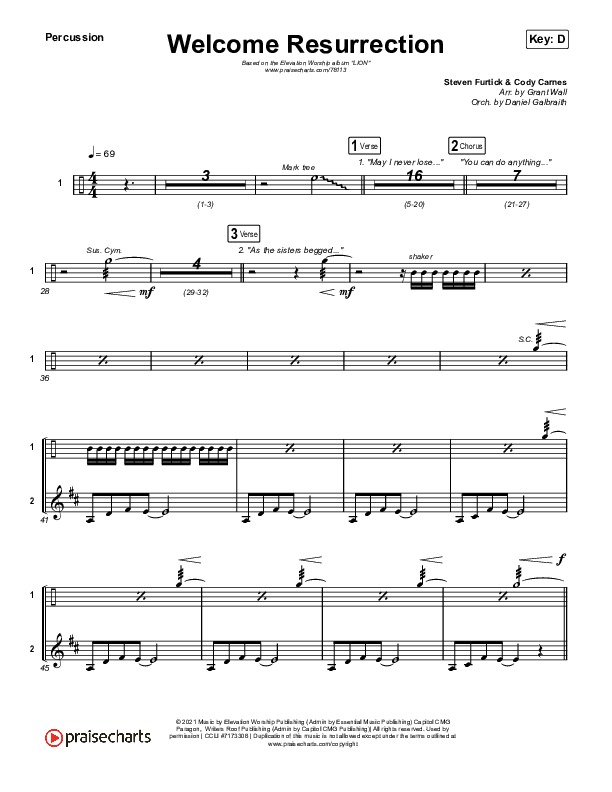 Welcome Resurrection Percussion (Elevation Worship / Chris Brown)