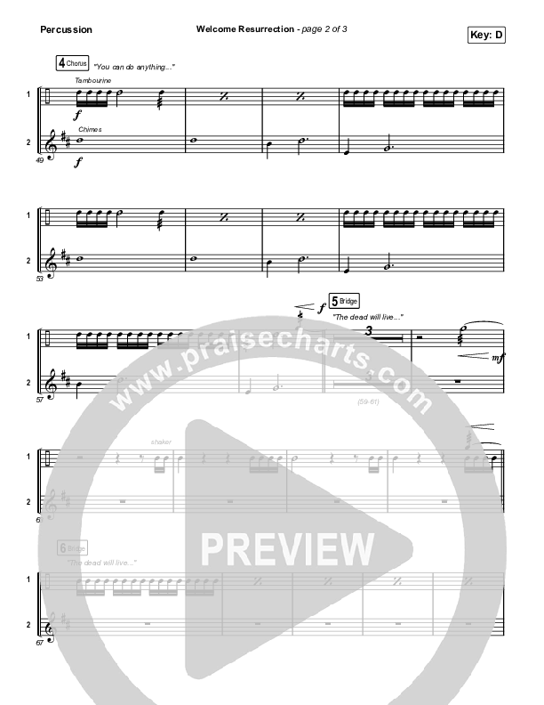 Welcome Resurrection Percussion (Elevation Worship / Chris Brown)