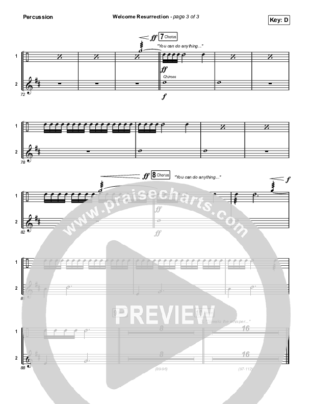 Welcome Resurrection Percussion (Elevation Worship / Chris Brown)