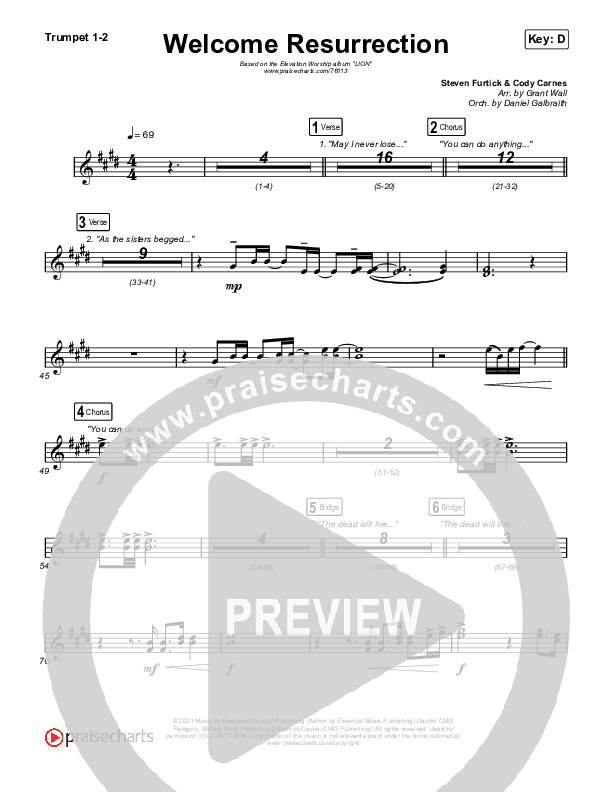 Welcome Resurrection Trumpet 1,2 (Elevation Worship / Chris Brown)
