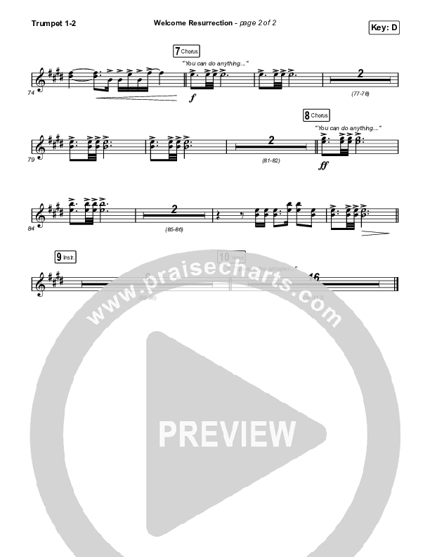 Welcome Resurrection Trumpet 1,2 (Elevation Worship / Chris Brown)