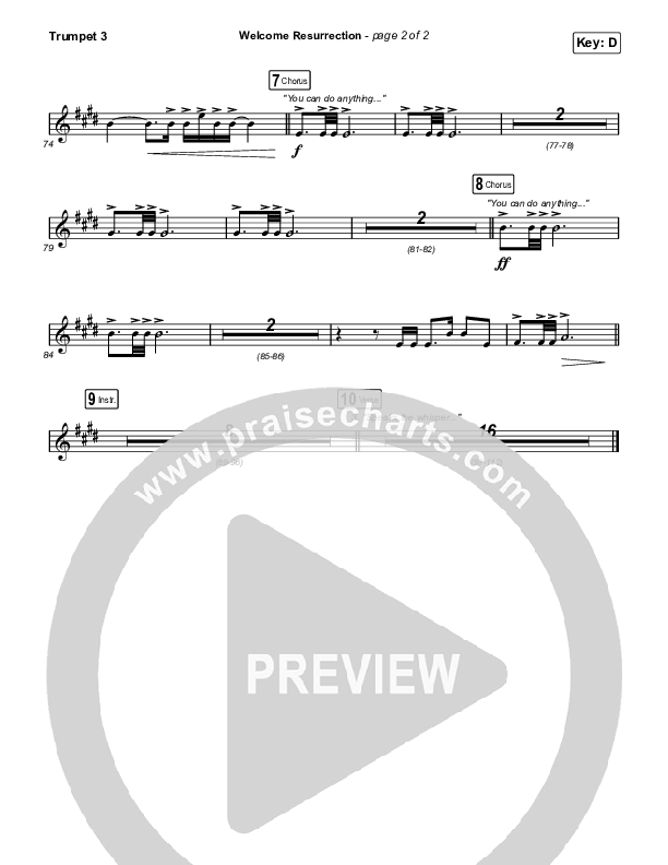 Welcome Resurrection Trumpet 3 (Elevation Worship / Chris Brown)