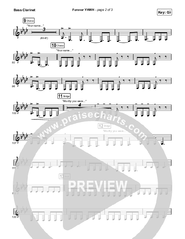 Forever YHWH Bass Clarinet (Elevation Worship / Tiffany Hudson)