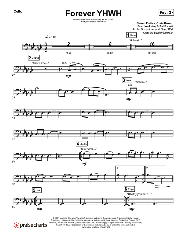 Forever YHWH Cello (Elevation Worship / Tiffany Hudson)