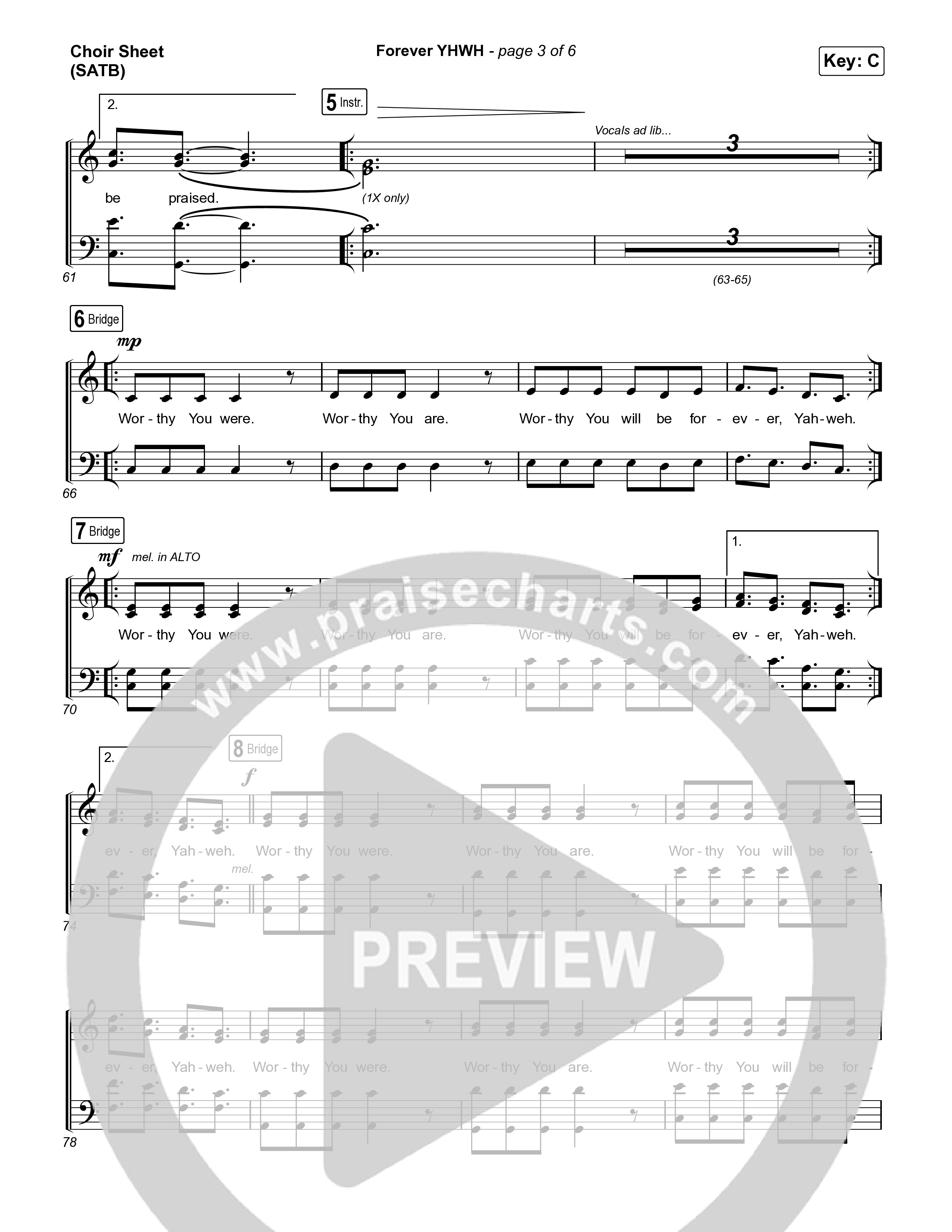 Forever YHWH Choir Vocals (SATB) (Elevation Worship / Tiffany Hudson)