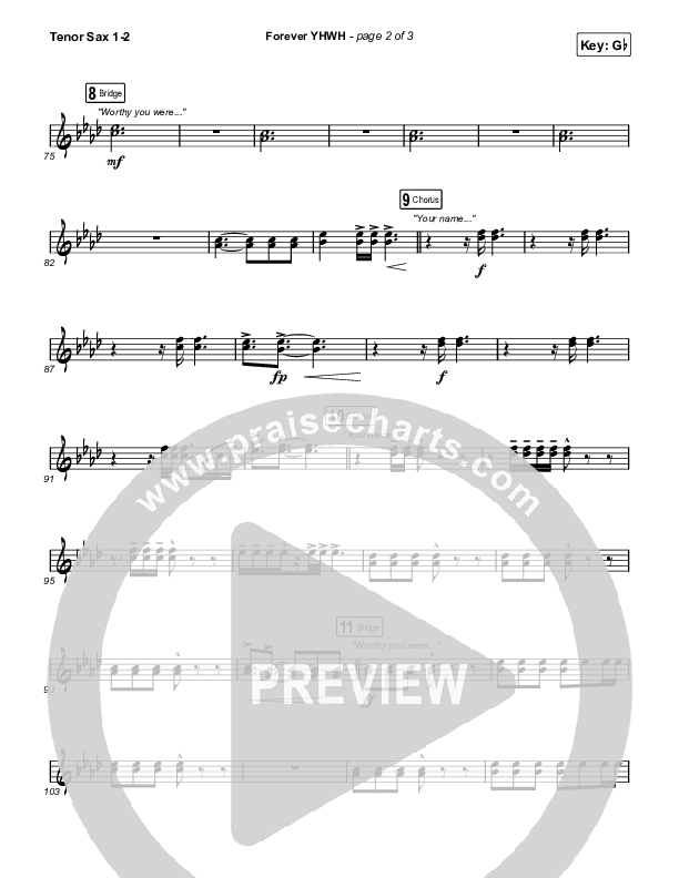 Forever YHWH Tenor Sax 1/2 (Elevation Worship / Tiffany Hudson)