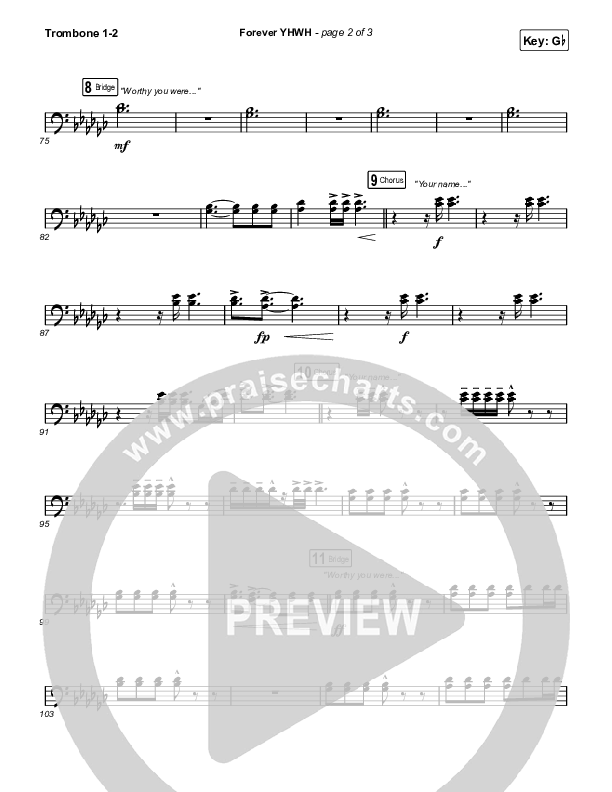 Forever YHWH Trombone 1/2 (Elevation Worship / Tiffany Hudson)