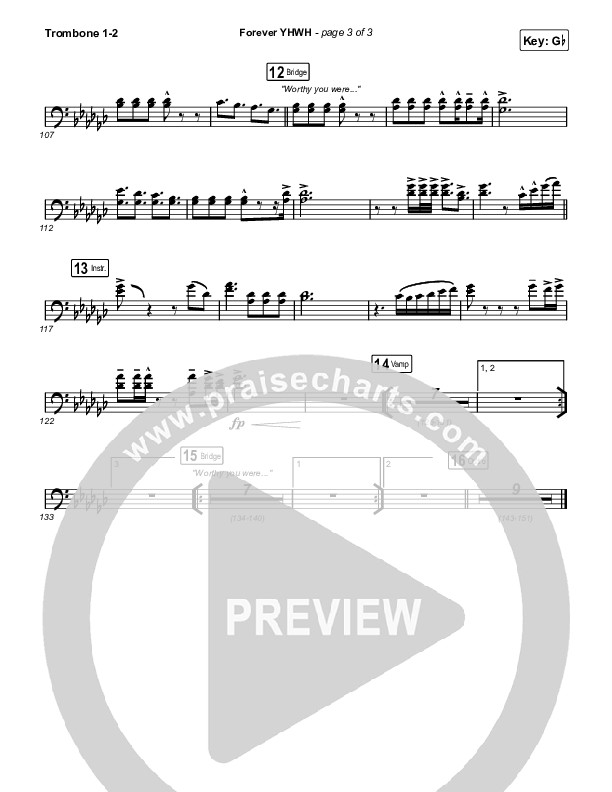 Forever YHWH Trombone 1/2 (Elevation Worship / Tiffany Hudson)