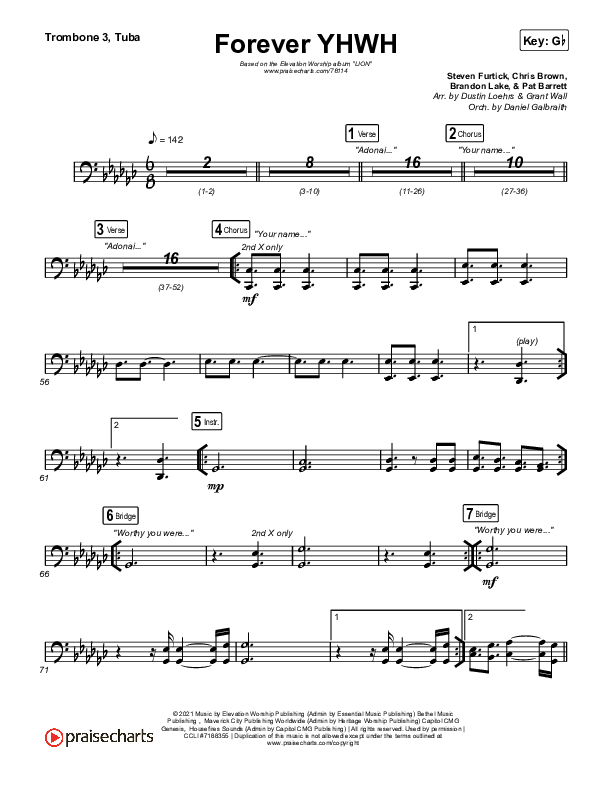 Forever YHWH Trombone 3/Tuba (Elevation Worship / Tiffany Hudson)