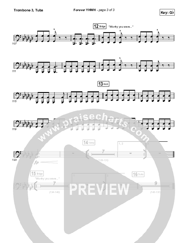 Forever YHWH Trombone 3/Tuba (Elevation Worship / Tiffany Hudson)