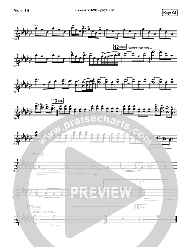 Forever YHWH Violin 1/2 (Elevation Worship / Tiffany Hudson)
