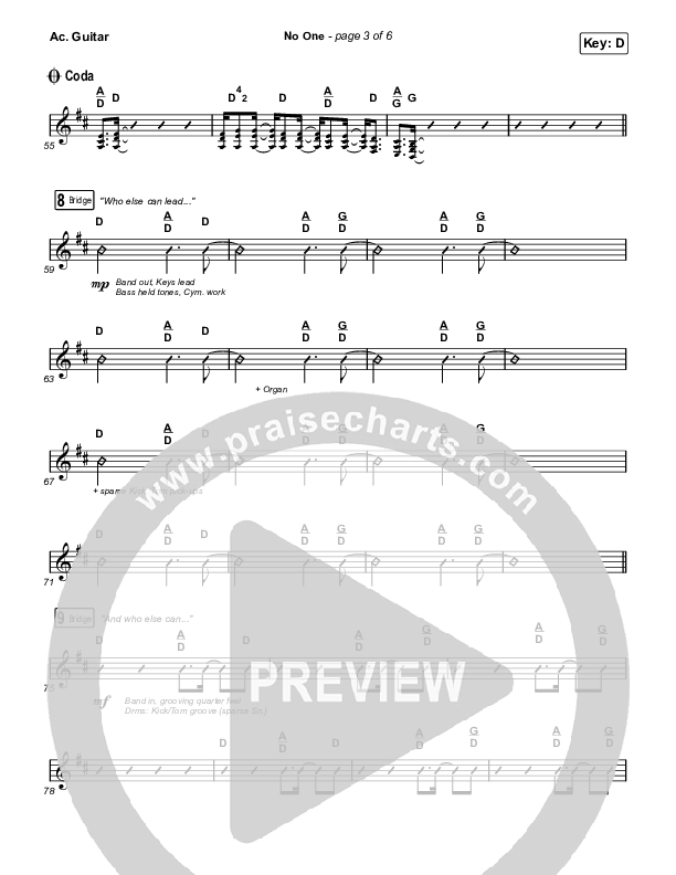 No One Acoustic Guitar (Elevation Worship / Chandler Moore)