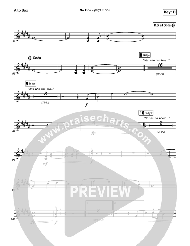 No One Alto Sax (Elevation Worship / Chandler Moore)