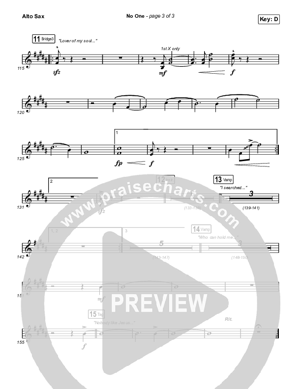 No One Alto Sax (Elevation Worship / Chandler Moore)