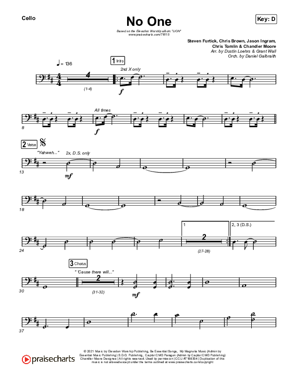 No One Cello (Elevation Worship / Chandler Moore)