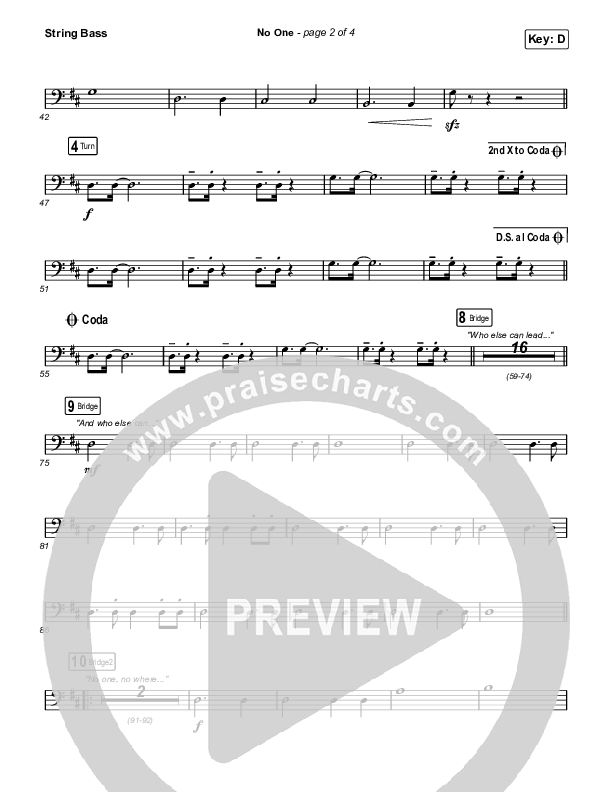 No One Double Bass (Elevation Worship / Chandler Moore)