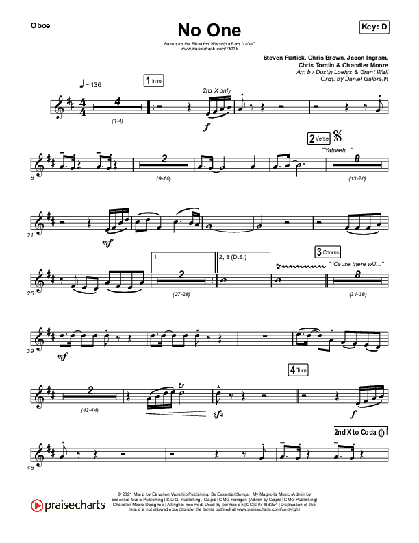 No One Oboe (Elevation Worship / Chandler Moore)