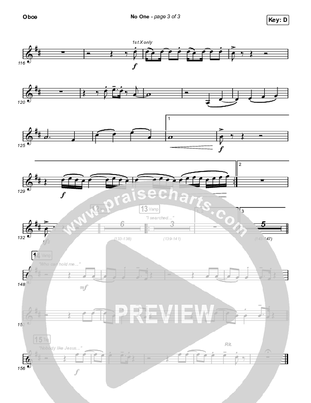 No One Oboe (Elevation Worship / Chandler Moore)