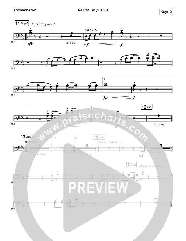 No One Trombone 1/2 (Elevation Worship / Chandler Moore)