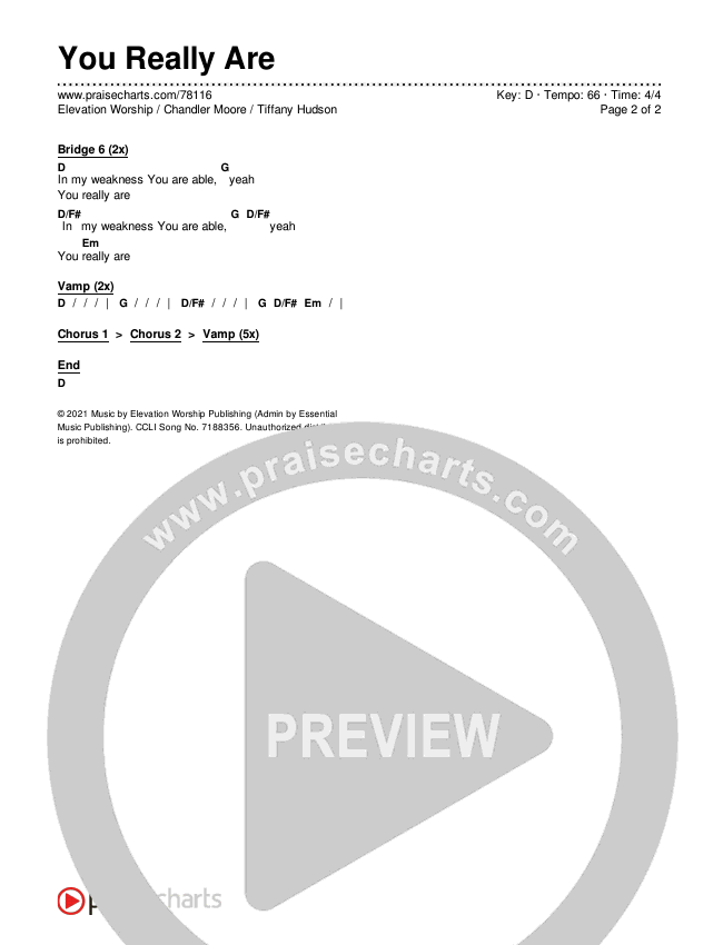 You Really Are Chords & Lyrics (Elevation Worship / Chandler Moore / Tiffany Hudson)